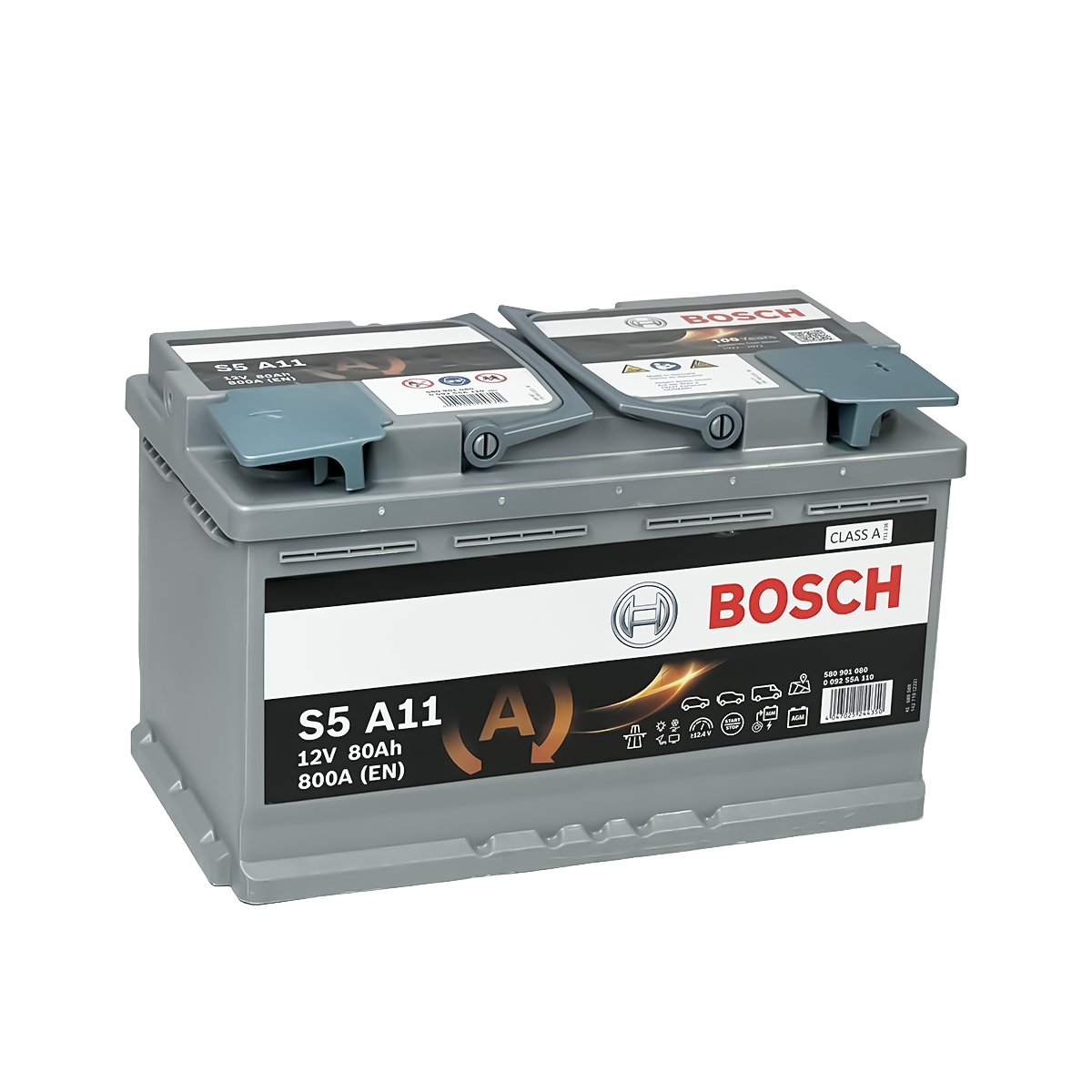 DIN80L AGM BOSCH BATTERY 80AH