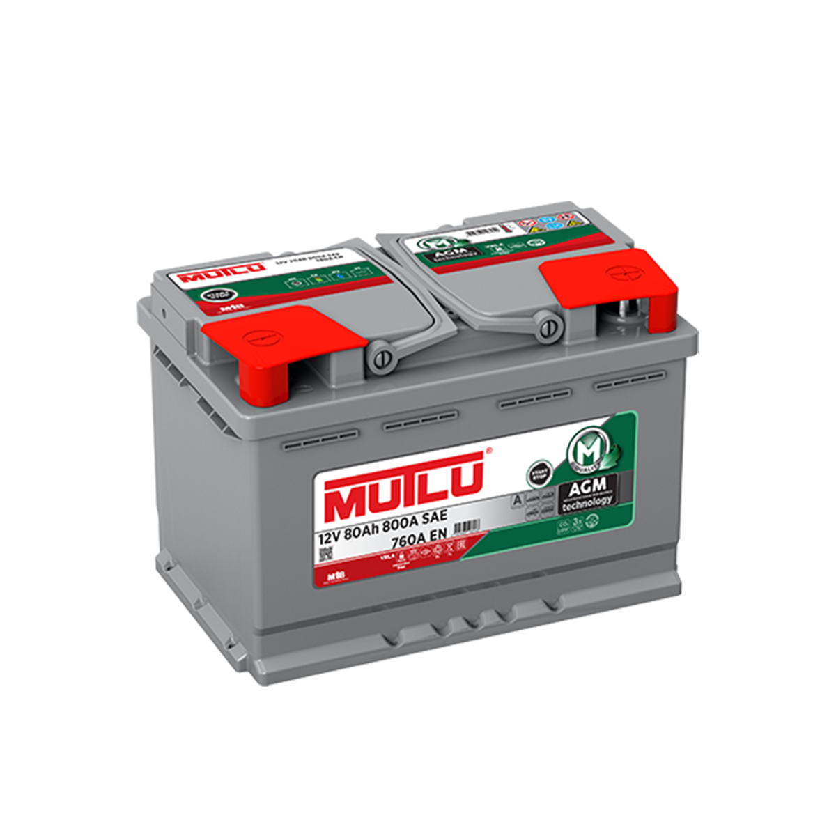 DIN80L AGM MUTLU BATTERY 80AH